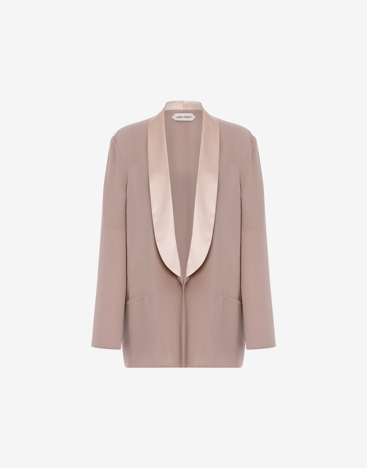 Veste de soirée en georgette à col contrasté - Grey