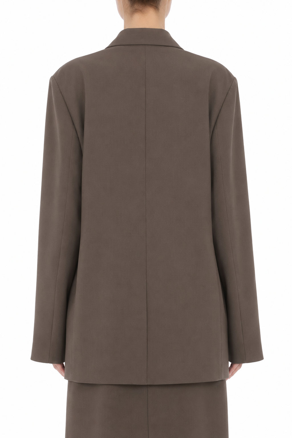 Veste oversize en cady stretch avec manches ouvertes et décolleté profond - Brown