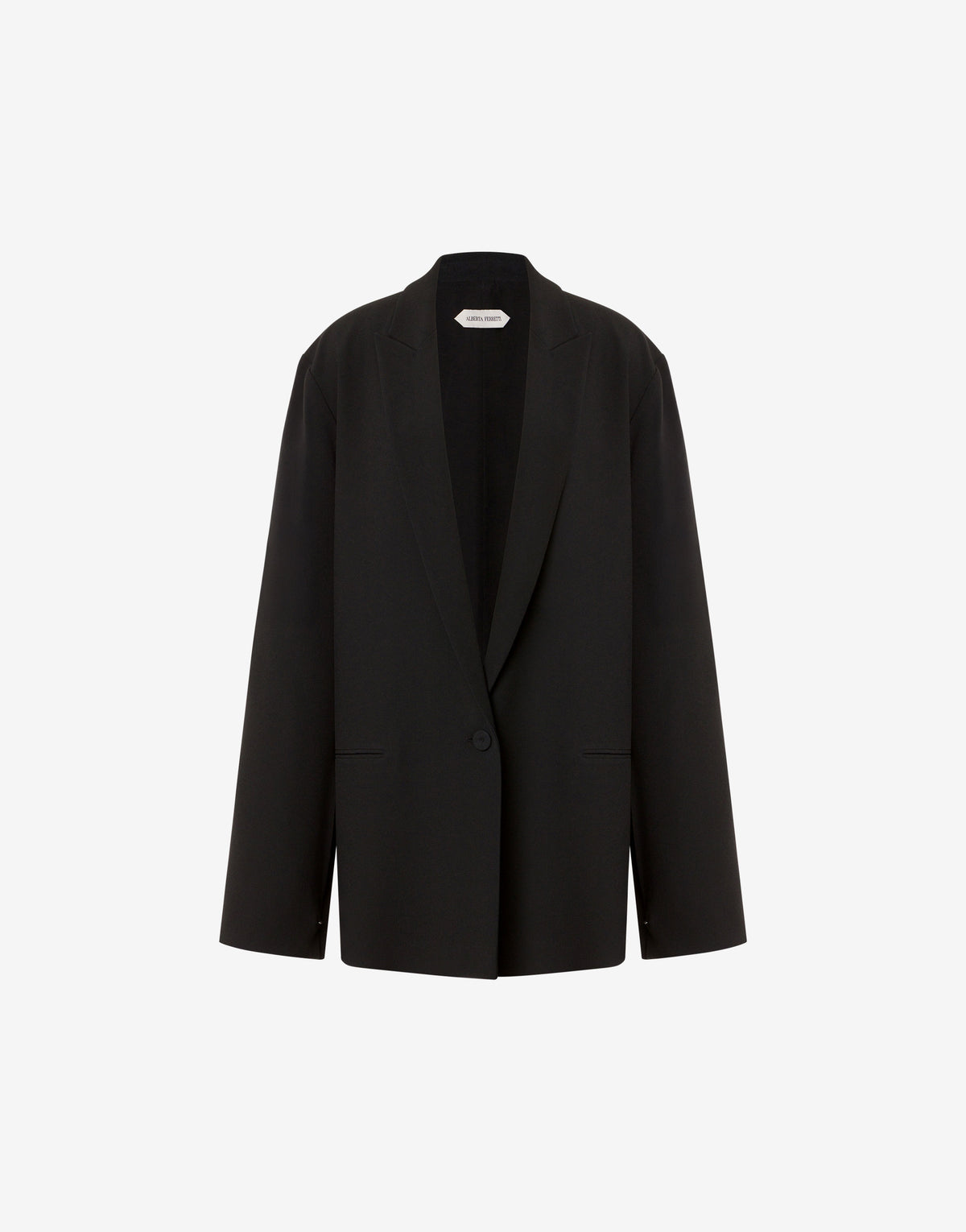 Veste oversize en cady stretch avec manches ouvertes et décolleté profond - Black