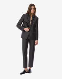 Veste de costume en laine et soie perlée - Grey