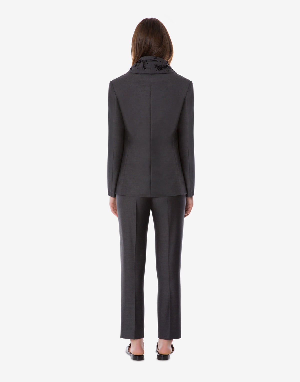 Veste de costume en laine et soie perlée - Grey