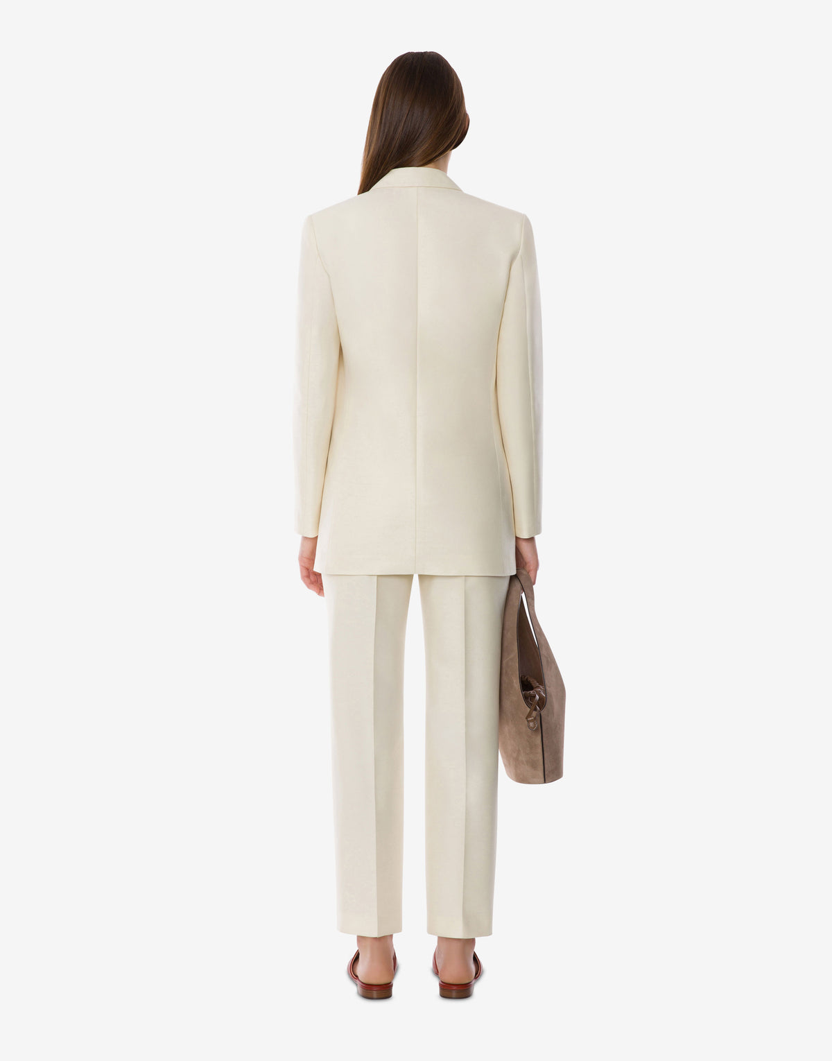 Veste de costume en laine et soie - Ivory