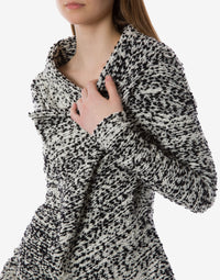 Veste en laine bouclée à col croisé - Black