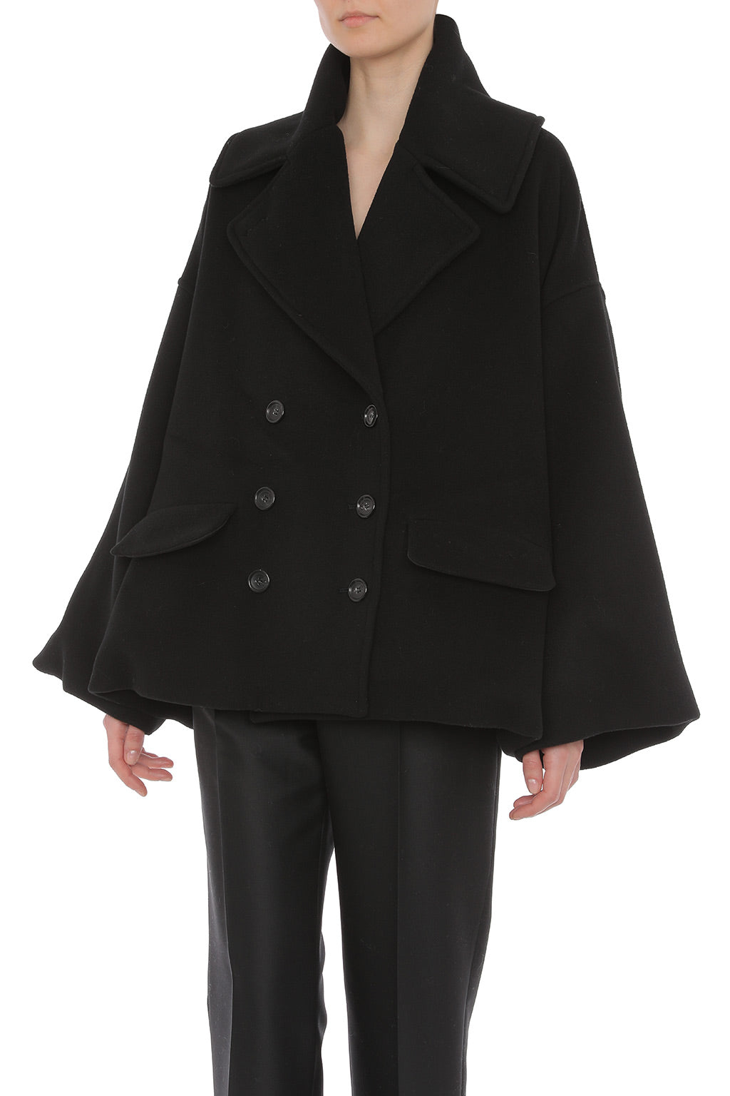 Manteau Cape Croisé - Black