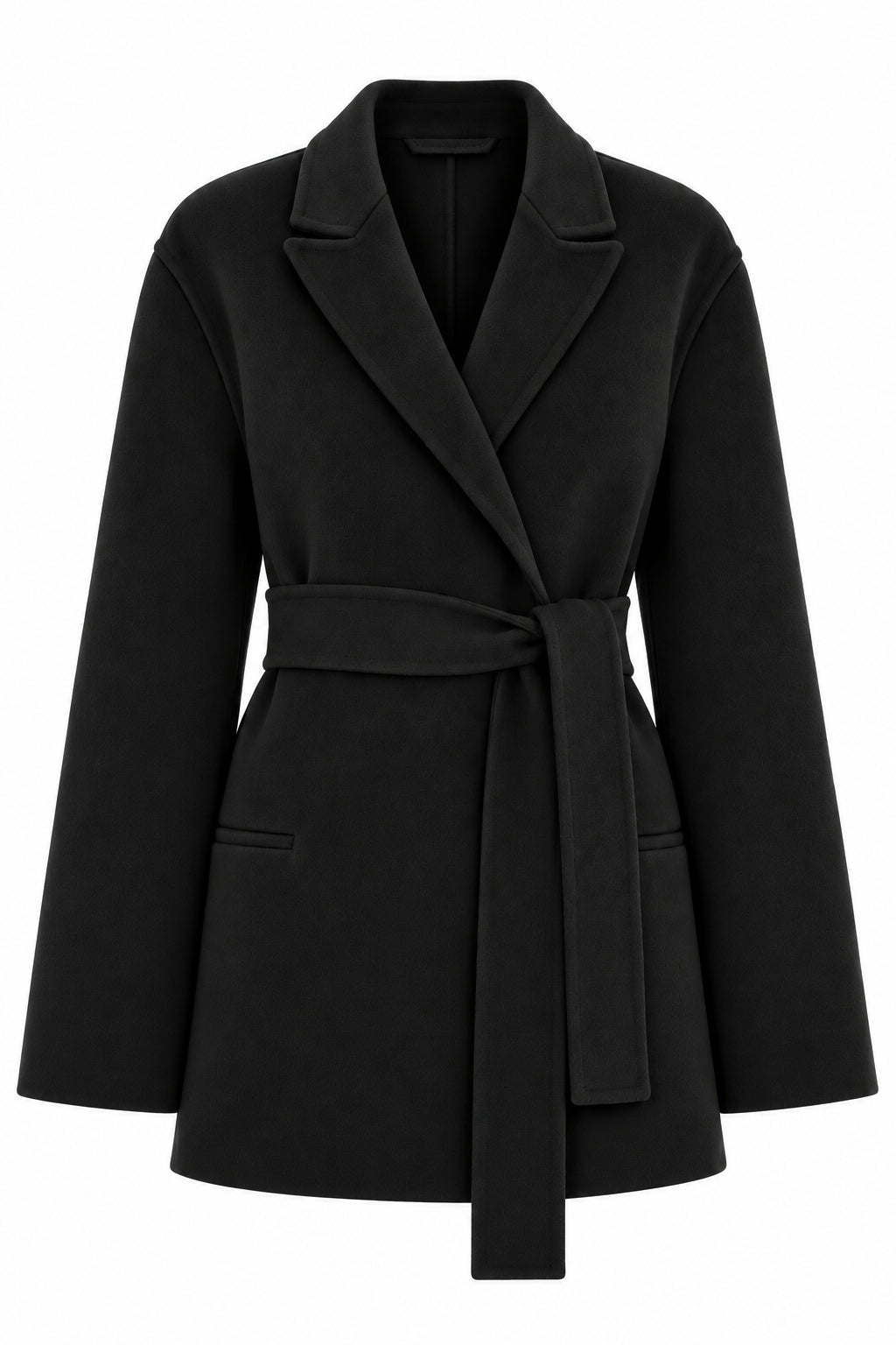 Manteau Portefeuille Ceinturé - Black
