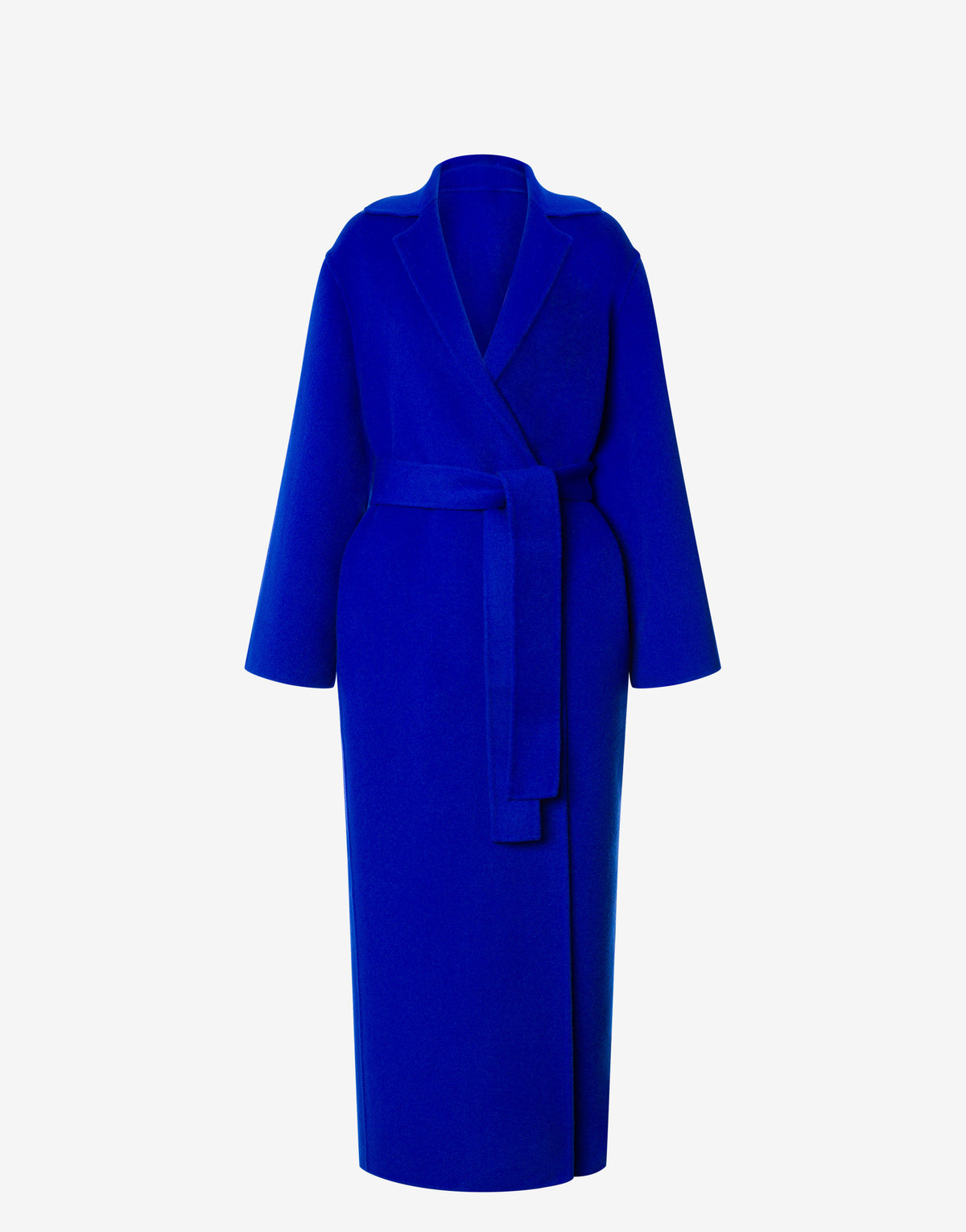 Manteau long style peignoir en laine et cachemire - Blue