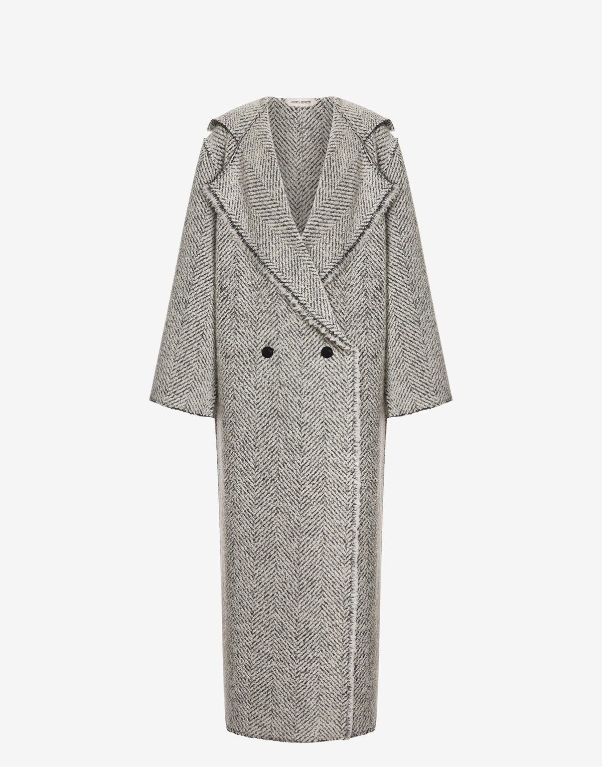 Manteau en bouclé à chevrons - Ivory