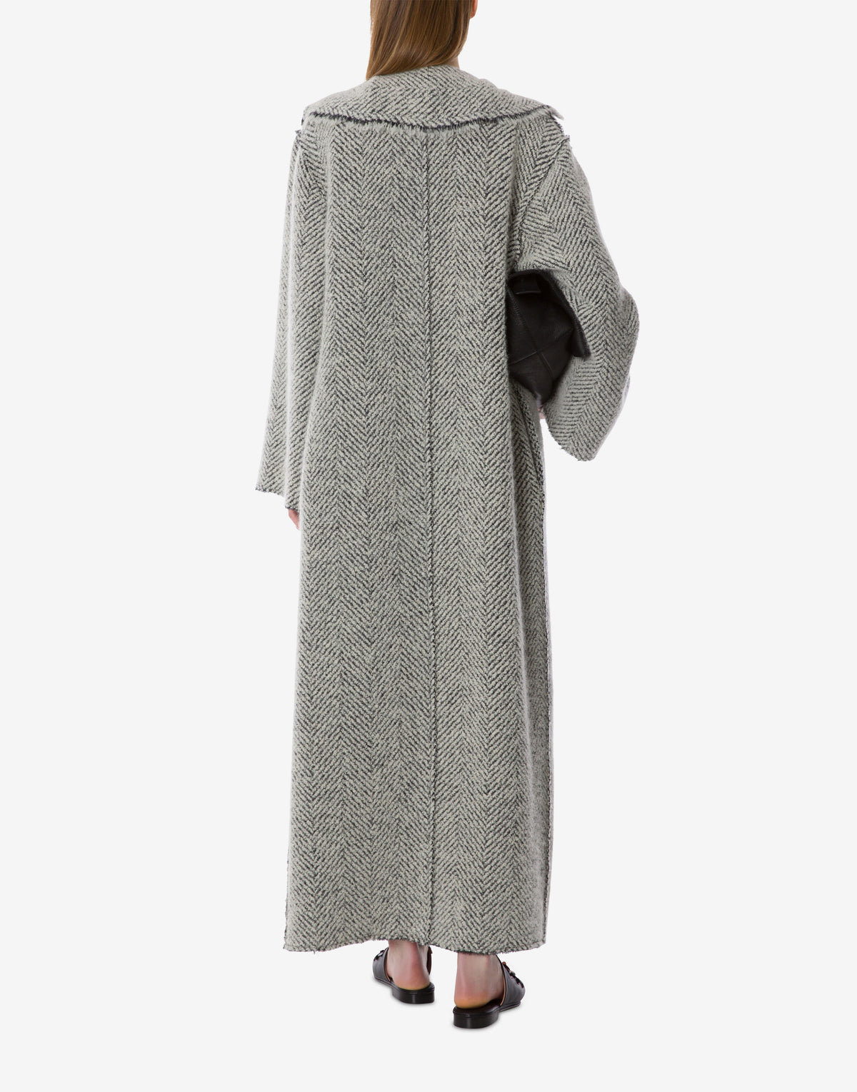 Manteau en bouclé à chevrons - Ivory