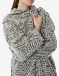 Manteau en bouclé à chevrons - Ivory