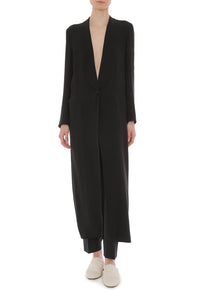 Manteau Long à Col Châle - Black