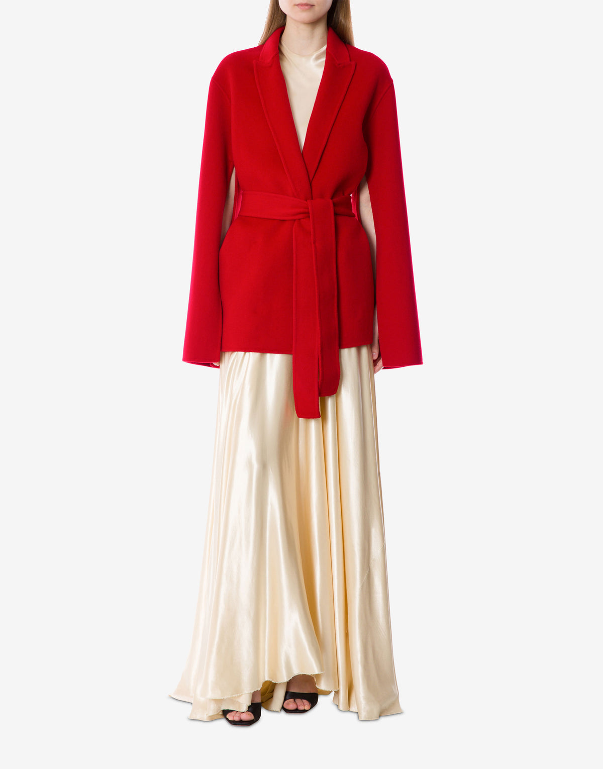 Veste de chambre ceinturée en cachemire - Red