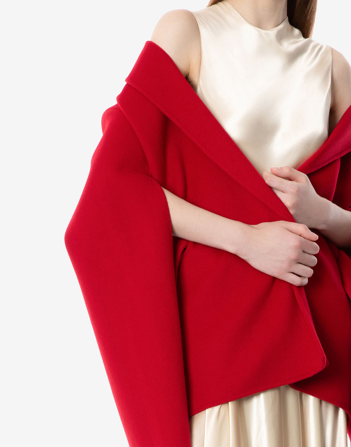 Veste de chambre ceinturée en cachemire - Red