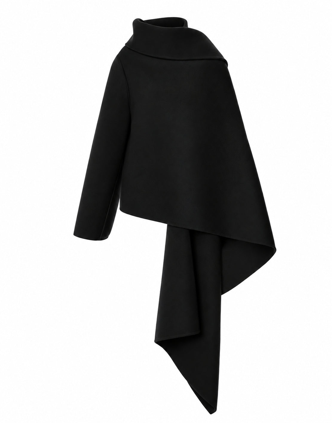 Veste à col écharpe en double feutre - Black