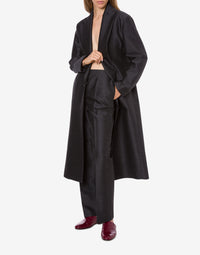 Manteau de costume long en laine et soie - Grey