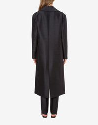 Manteau de costume long en laine et soie - Grey
