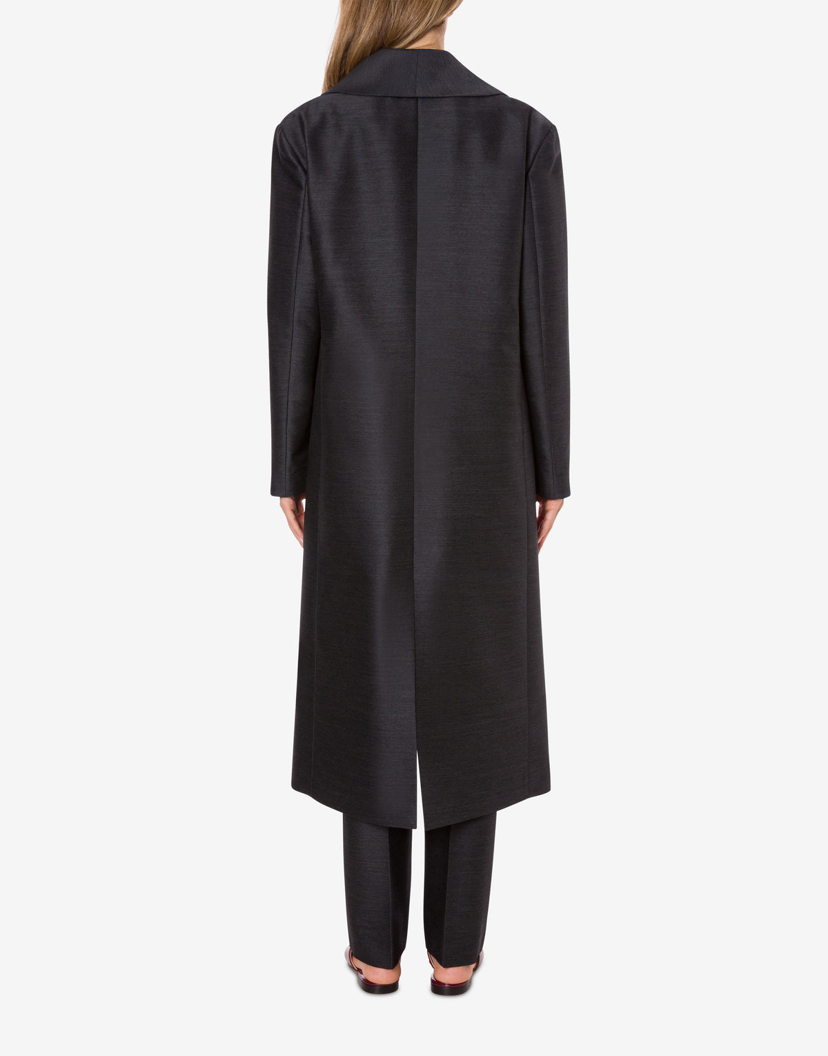 Manteau de costume long en laine et soie - Grey