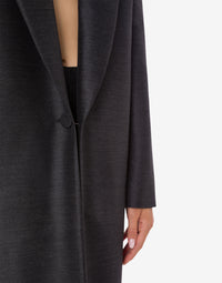 Manteau de costume long en laine et soie - Grey