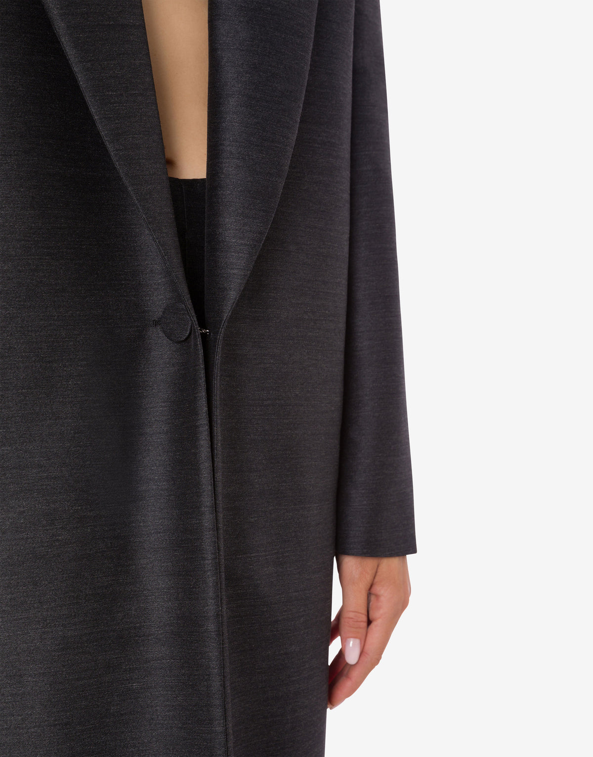 Manteau de costume long en laine et soie - Grey