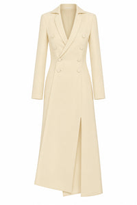 Robe Midi Croisée Ajustée - Ivory