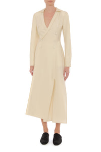 Robe Midi Croisée Ajustée - Ivory