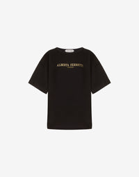 T-shirt en jersey boxy avec logo - Black