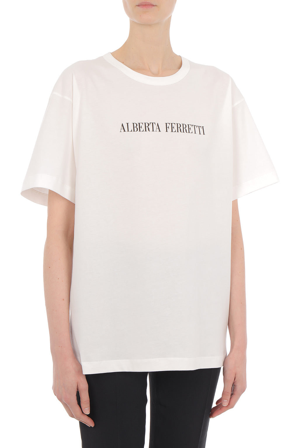 T-shirt Oversize à Logo Imprimé - White