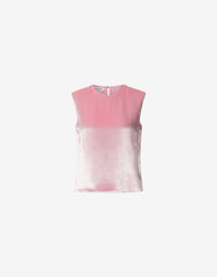 Top Sans Manches Orné de Motifs Floraux - Pink