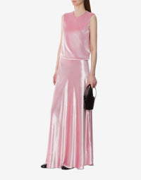 Top Sans Manches Orné de Motifs Floraux - Pink