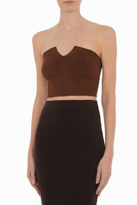 Top Bandeau Sans Coutures en Maille - Brown