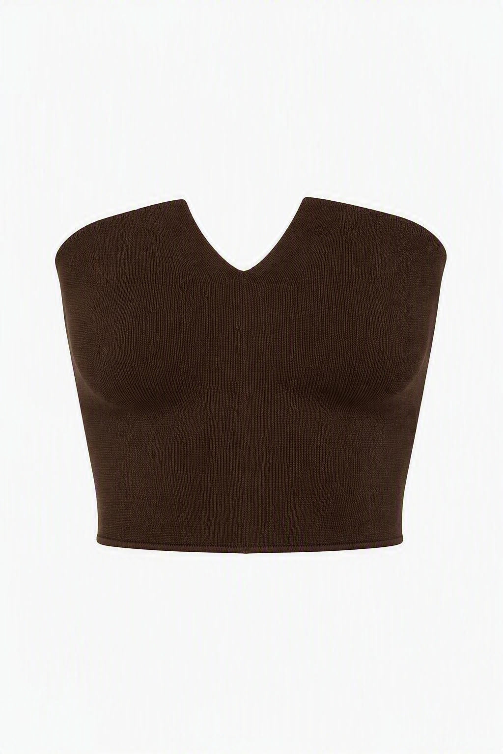 Top Bandeau Sans Coutures en Maille - Brown