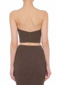 Top Bandeau Sans Coutures en Maille - Brown