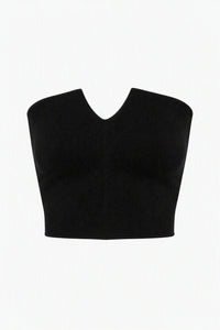 Top Bandeau Sans Coutures en Maille - Black