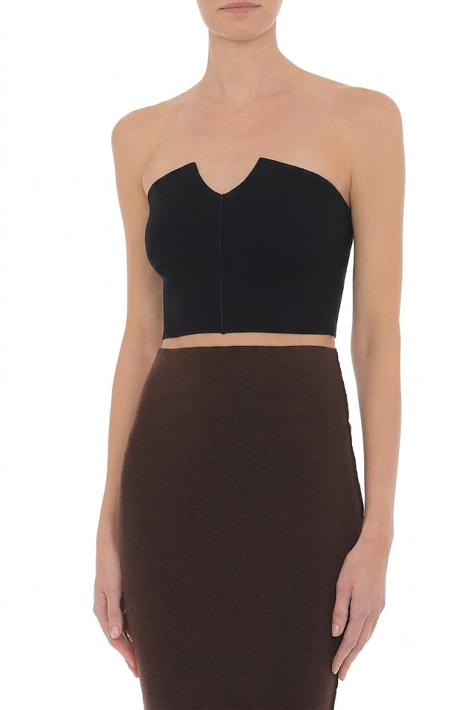 Top Bandeau Sans Coutures en Maille - Black