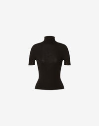 Top à dos nu en laine et cachemire - Black