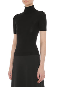 Top à dos nu en laine et cachemire - Black