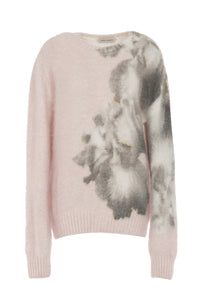 Pull en mohair imprimé orchidée - Pink