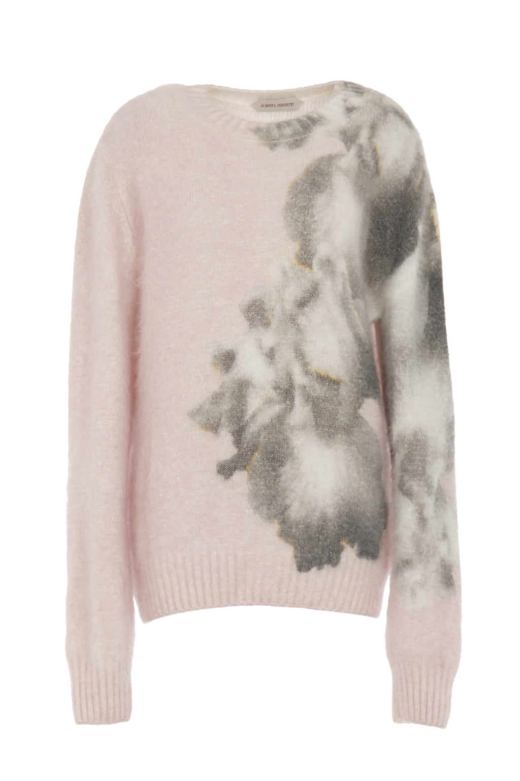 Pull en mohair imprimé orchidée - Pink