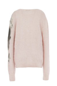 Pull en mohair imprimé orchidée - Pink