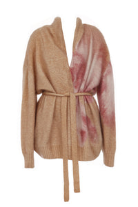 Cardigan Oversize Ceinturé en Maille - Beige