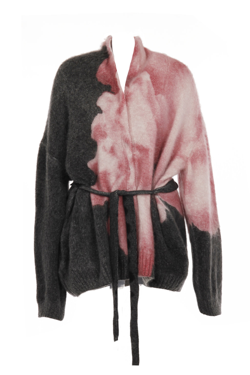 Cardigan Oversize Ceinturé en Maille - Black