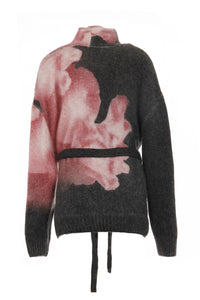 Cardigan Oversize Ceinturé en Maille - Black