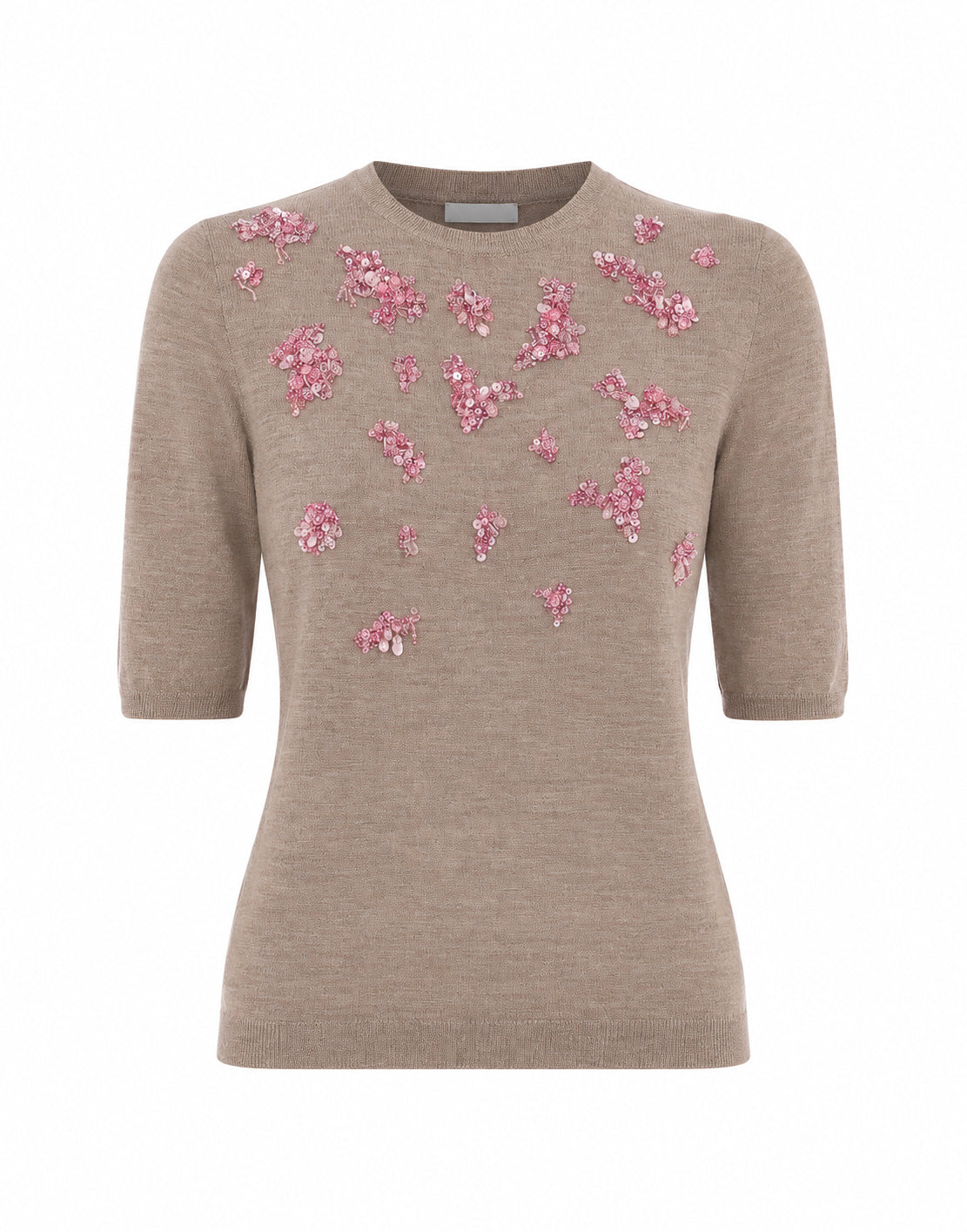 Top en Maille Orné - Beige