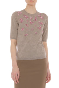 Top en Maille Orné - Beige