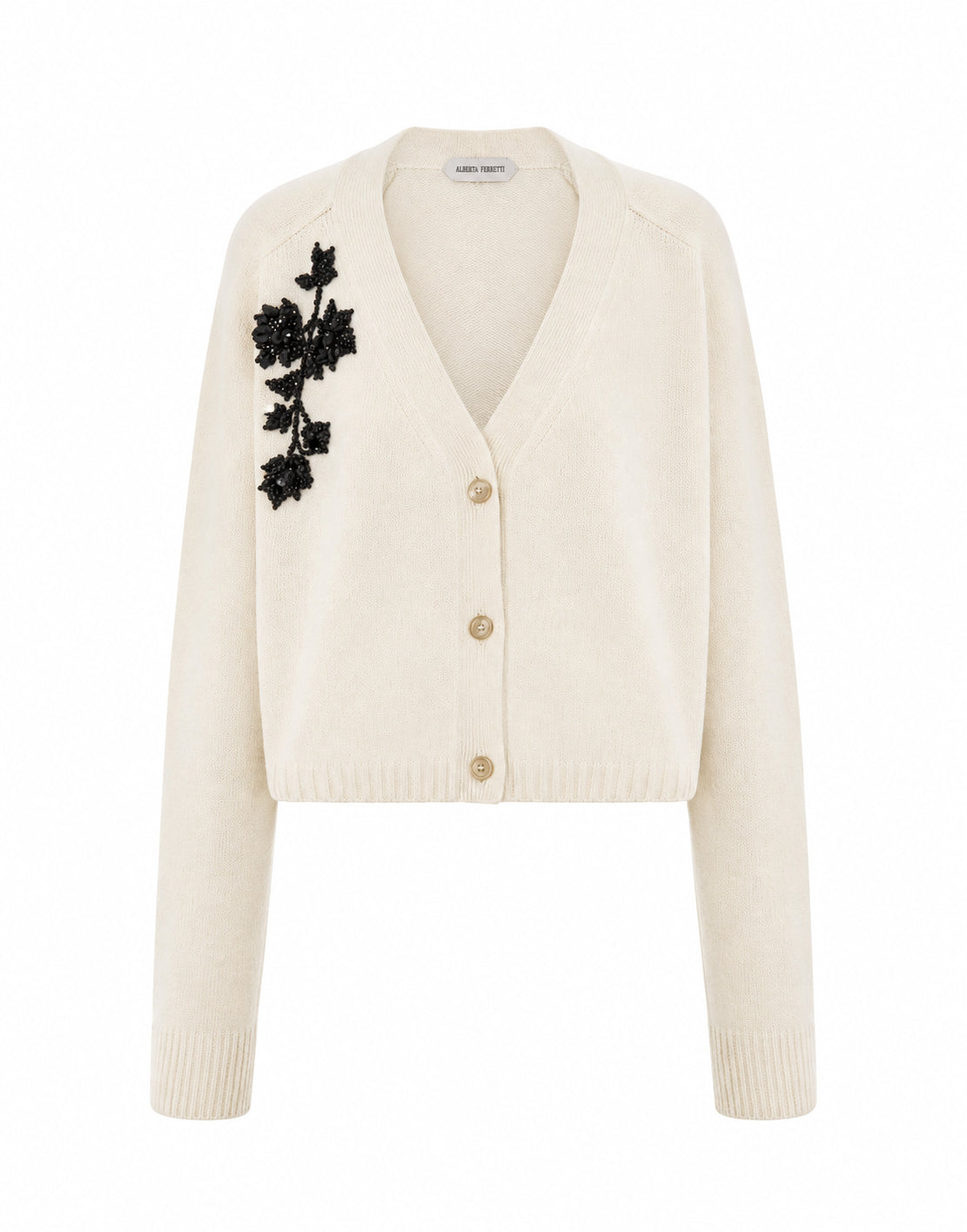 Cardigan en cachemire brodé - Ivory