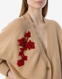 Cardigan en cachemire brodé - Beige