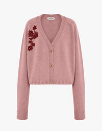 Cardigan en cachemire brodé - Pink