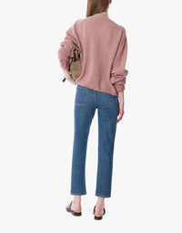 Cardigan en cachemire brodé - Pink