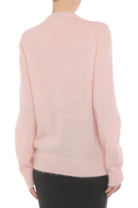 Pull en Maille Brodé de Motifs Floraux - Pink