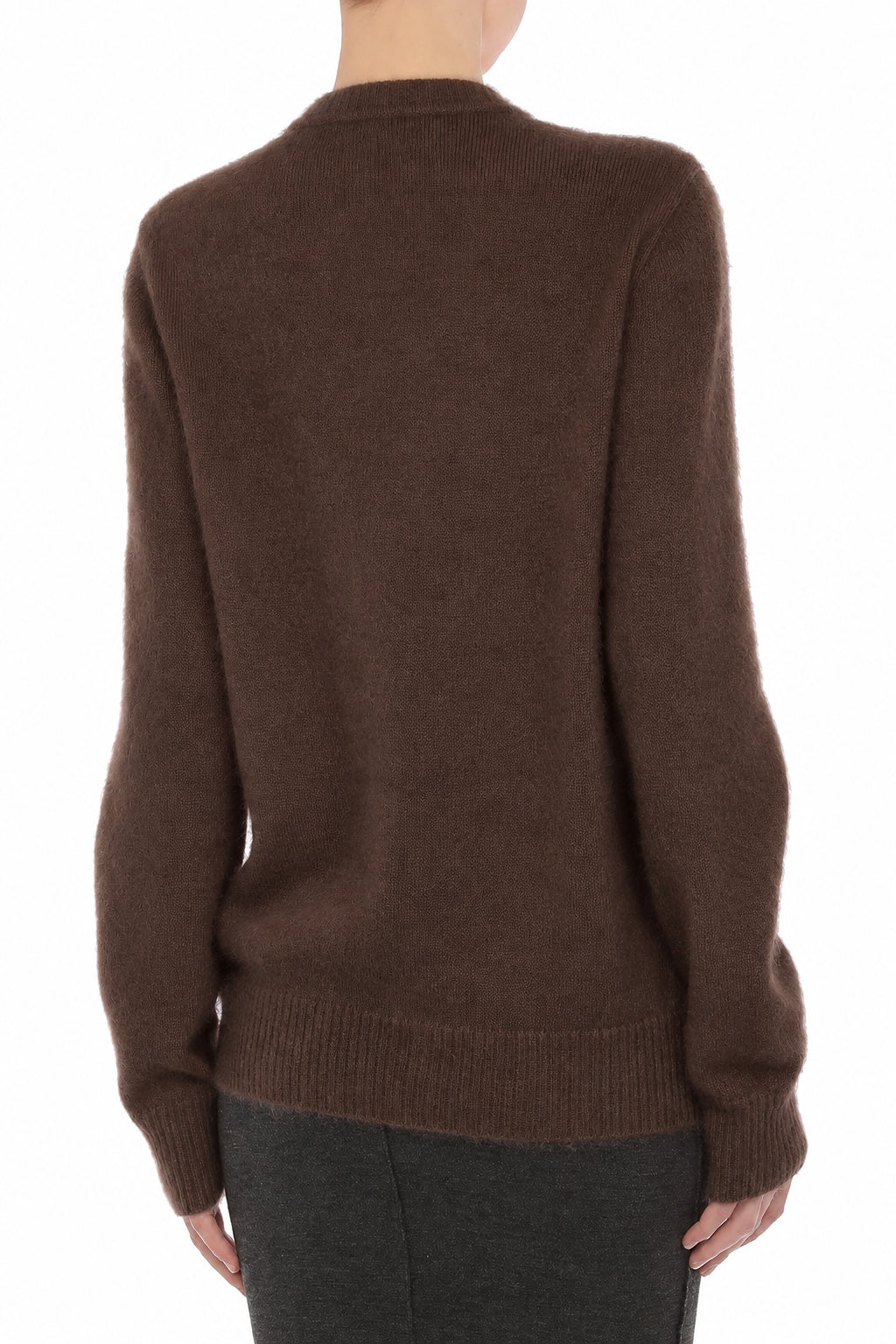 Pull en Maille Brodé de Motifs Floraux - Purple