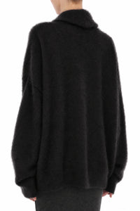 Cardigan à Col Châle Orné de Motifs Floraux - Black